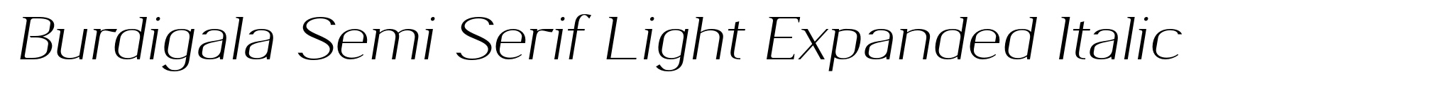 Burdigala Semi Serif Light Expanded Italic image